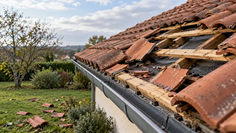 Toiture après une tempête